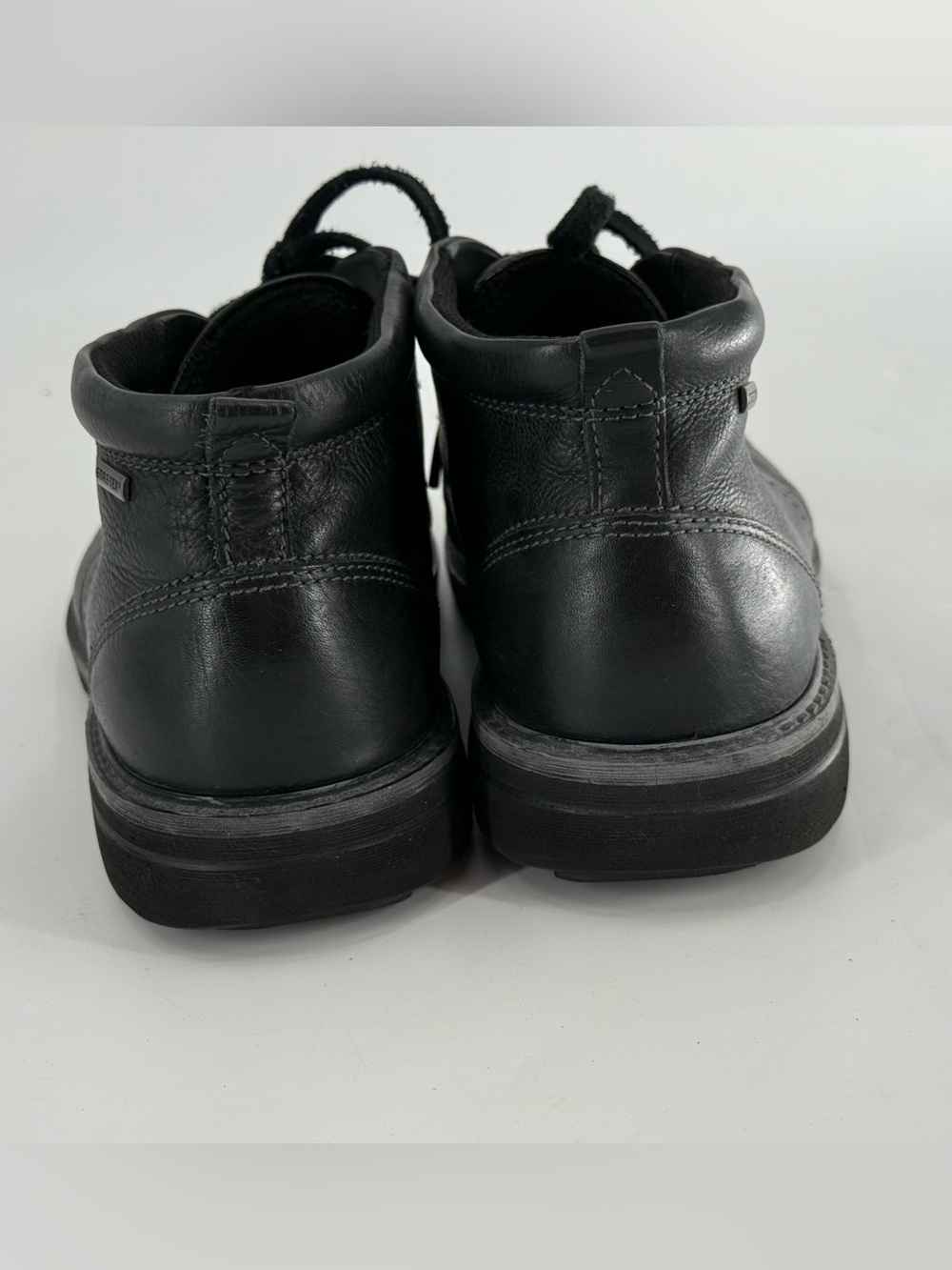 Ecco Men's Lace Up Chukka Boots Black Leather Gore Tex 45 / 11-11.5 - Picture 4 of 11